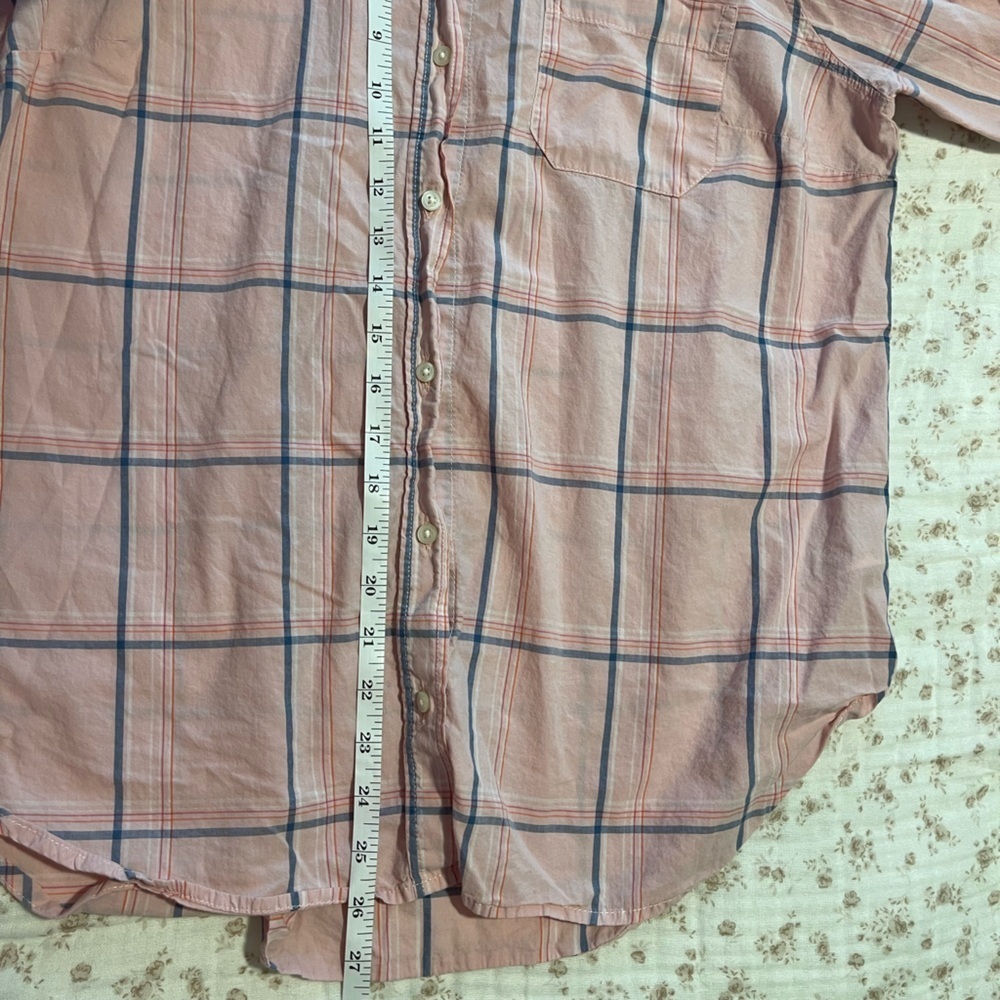 Old Navy Pink and Blue Plaid Shirt - Picture 6 of 7